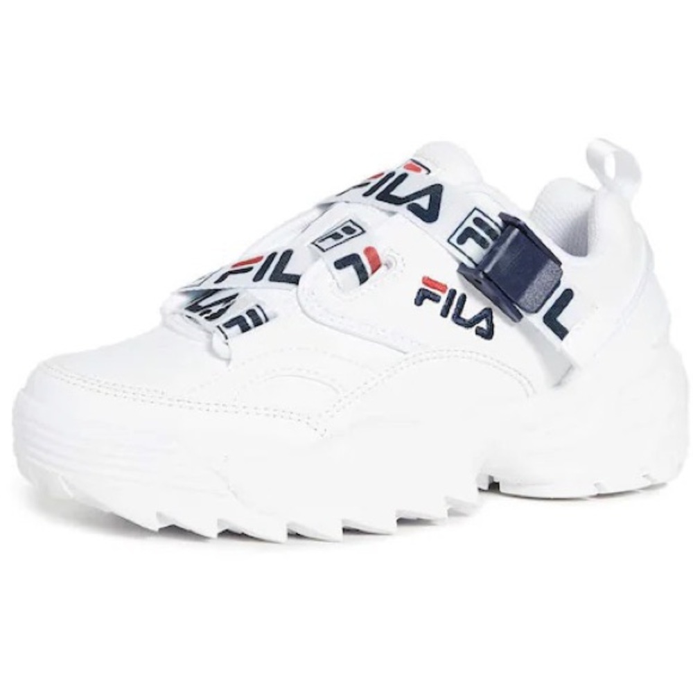 Fila Women's Fast Charge Casual Chunky Sneakers size 8.5 "White/Navy/Red" - Picture 2 of 12